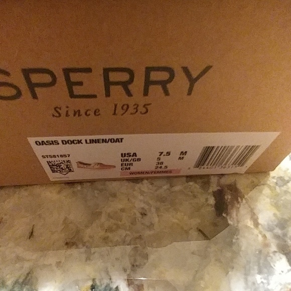 Sperry oasis dock linen oat size 7.5M - Picture 3 of 5